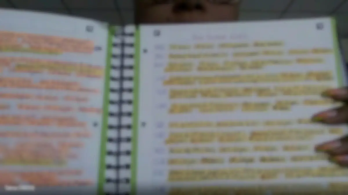 Cahier de procédures manuscrit, flouté